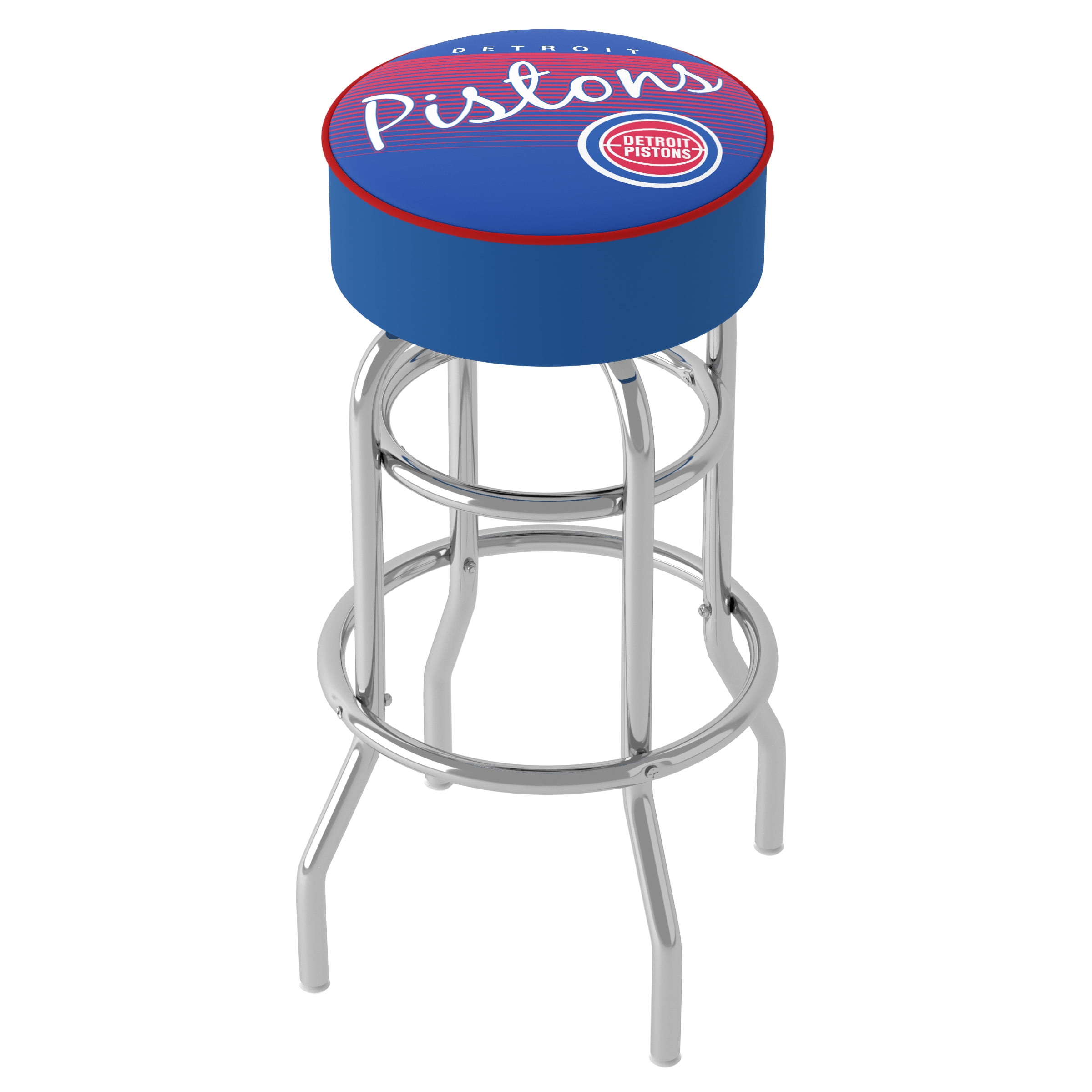 Trademark Gameroom Detroit Pistons Hardwood Classics Bar Stool with Padded Seat