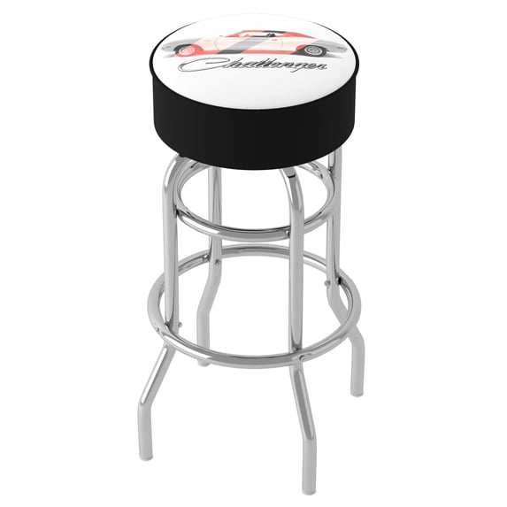 Trademark Gameroom Dodge Challenger Stripes Bar Stool with Padded Seat