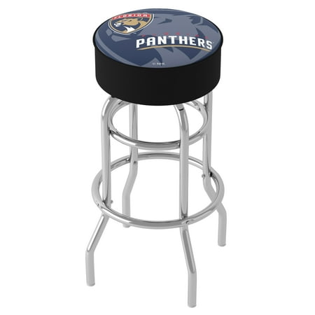 Florida Panthers NHL Watermark Padded Swivel Bar Stool - Red, Blue, Flat Gold, White
