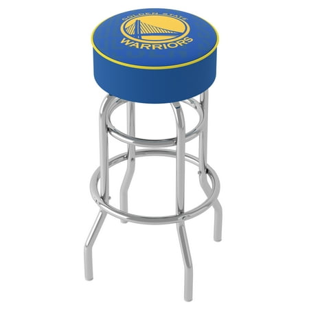 Golden State Warriors NBA City Padded Swivel Bar Stool - Blue, Gold
