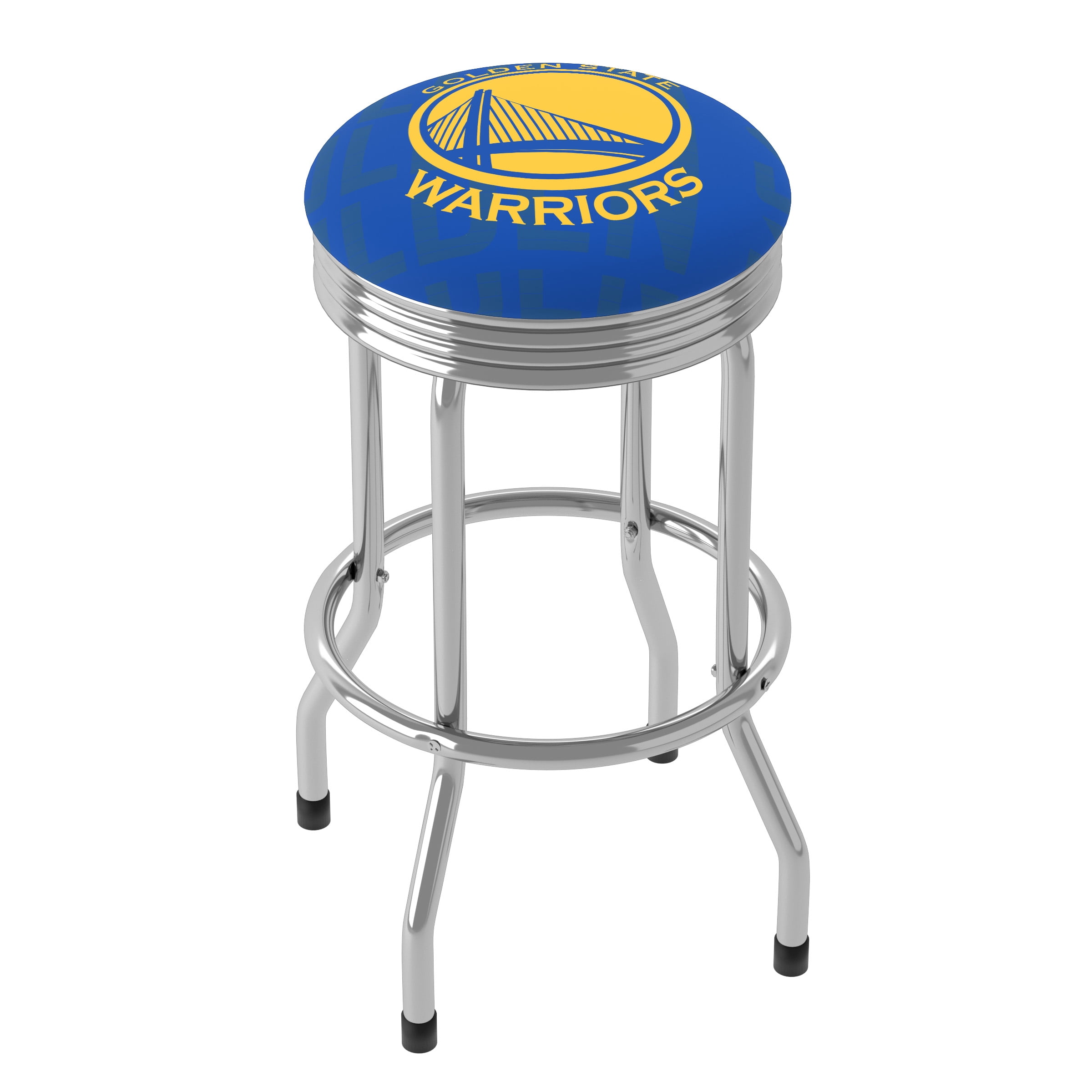 Trademark Gameroom Golden State Warriors City Chrome Ribbed Barstool