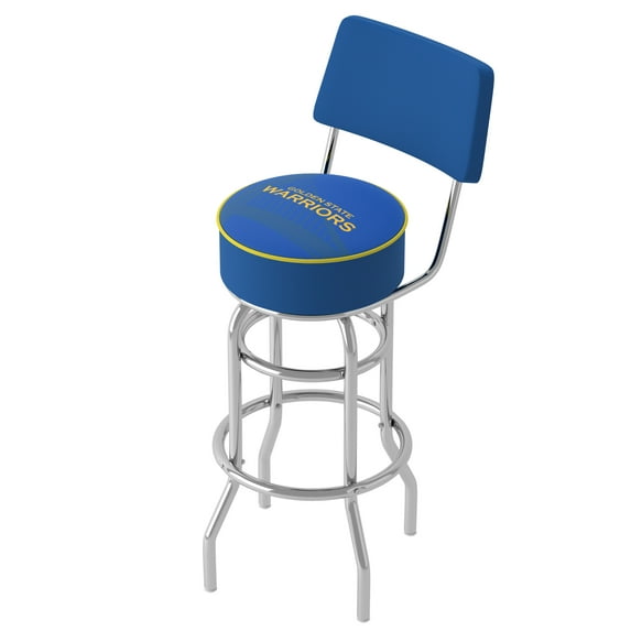 Trademark Gameroom Golden State Warriors Fade Bar Stool with Back Rest