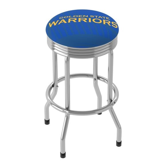 Trademark Gameroom Golden State Warriors Fade Chrome Ribbed Barstool