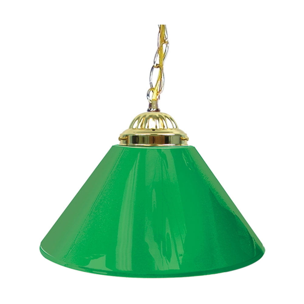 Trademark Gameroom Green 14-Inch Single Pendant Light with Pull Chain