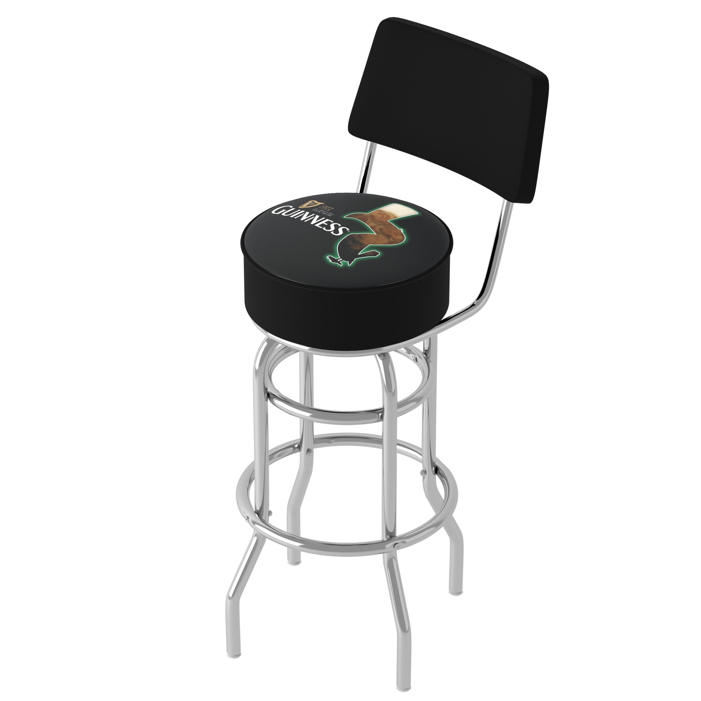 Trademark Gameroom Guinness Feathering Bar Stool with Back Rest