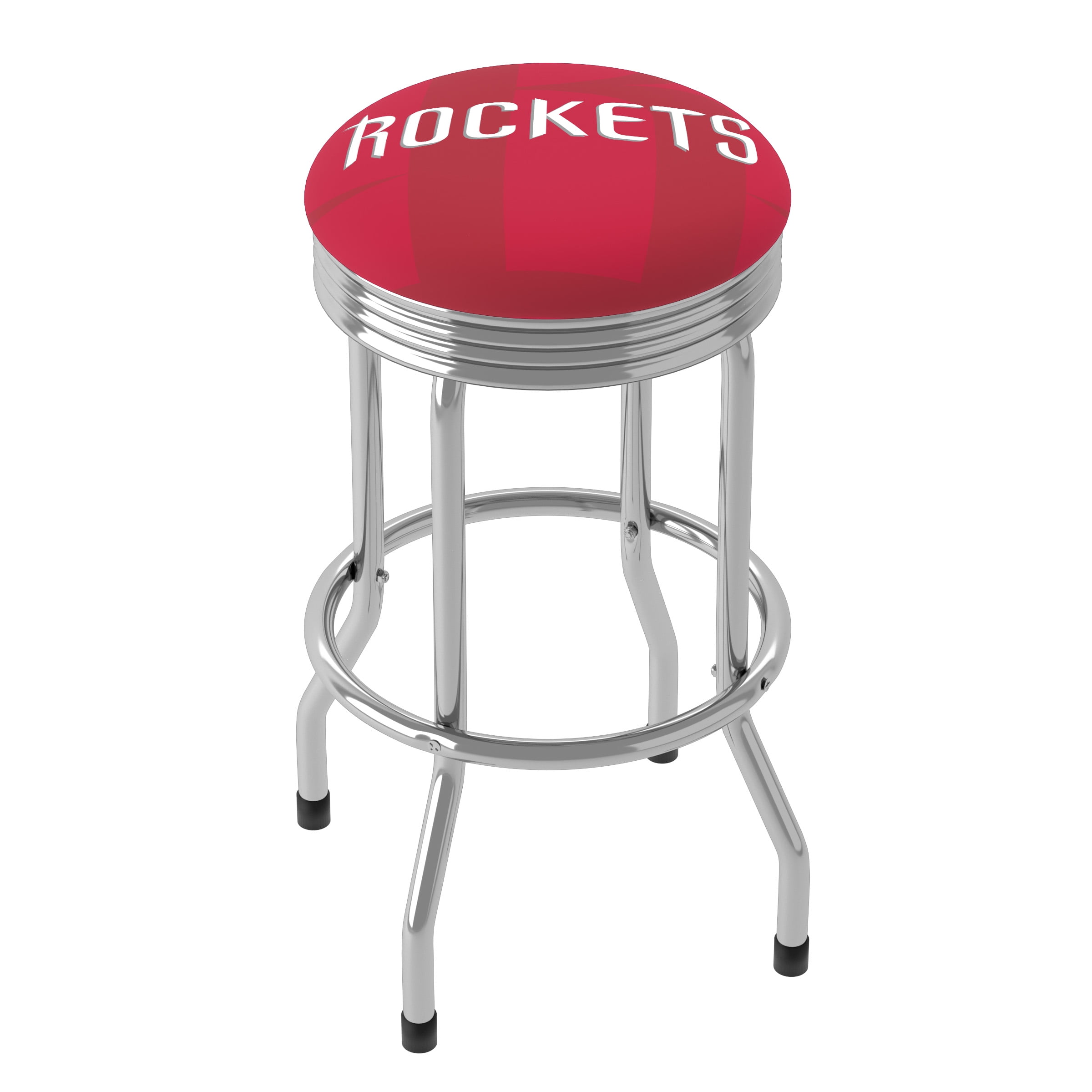 Trademark Gameroom Houston Rockets Fade Chrome Ribbed Barstool