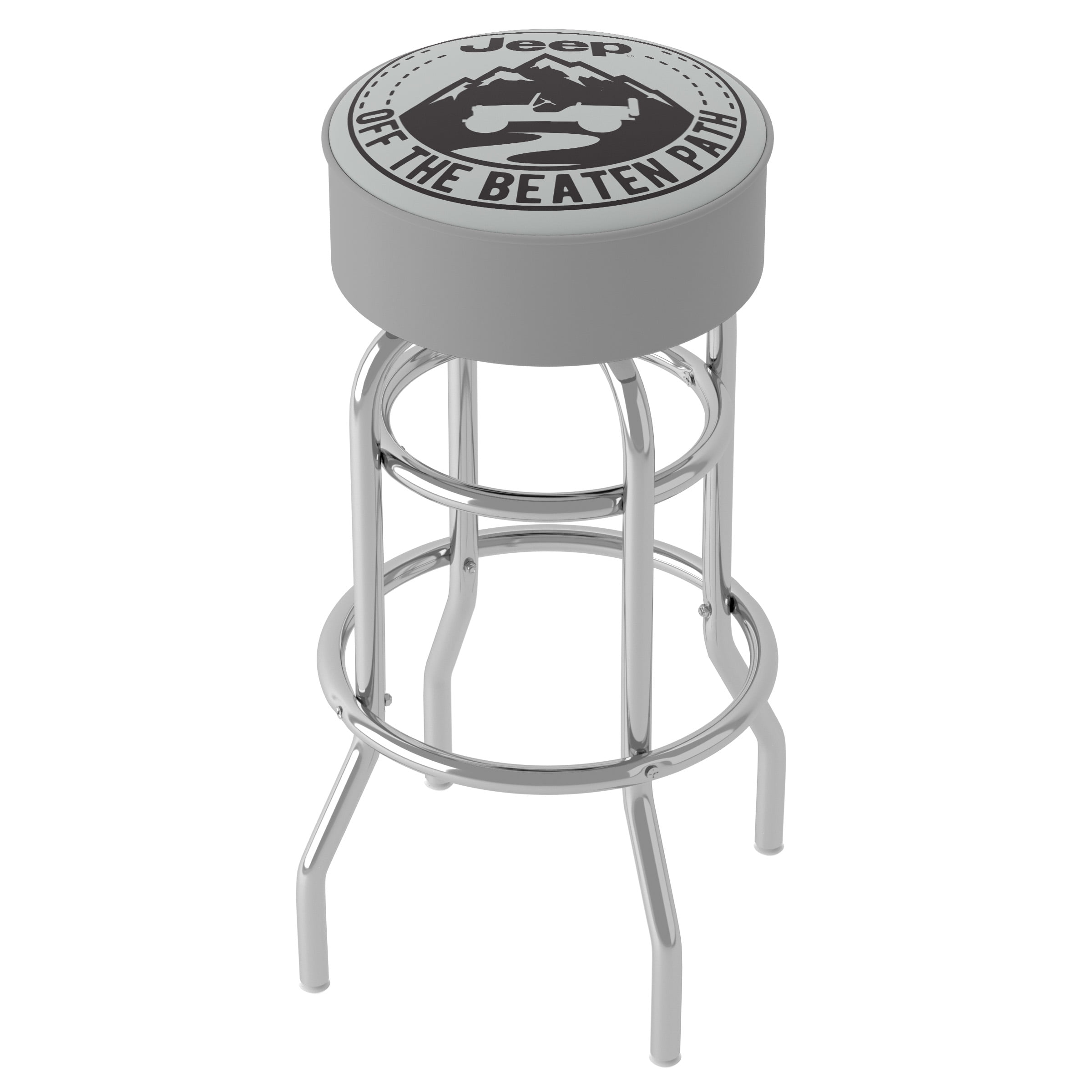 Trademark Gameroom Jeep Black Mountain Bar Stool with Padded Seat