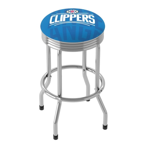 Trademark Gameroom Los Angeles Clippers City Chrome Ribbed Barstool