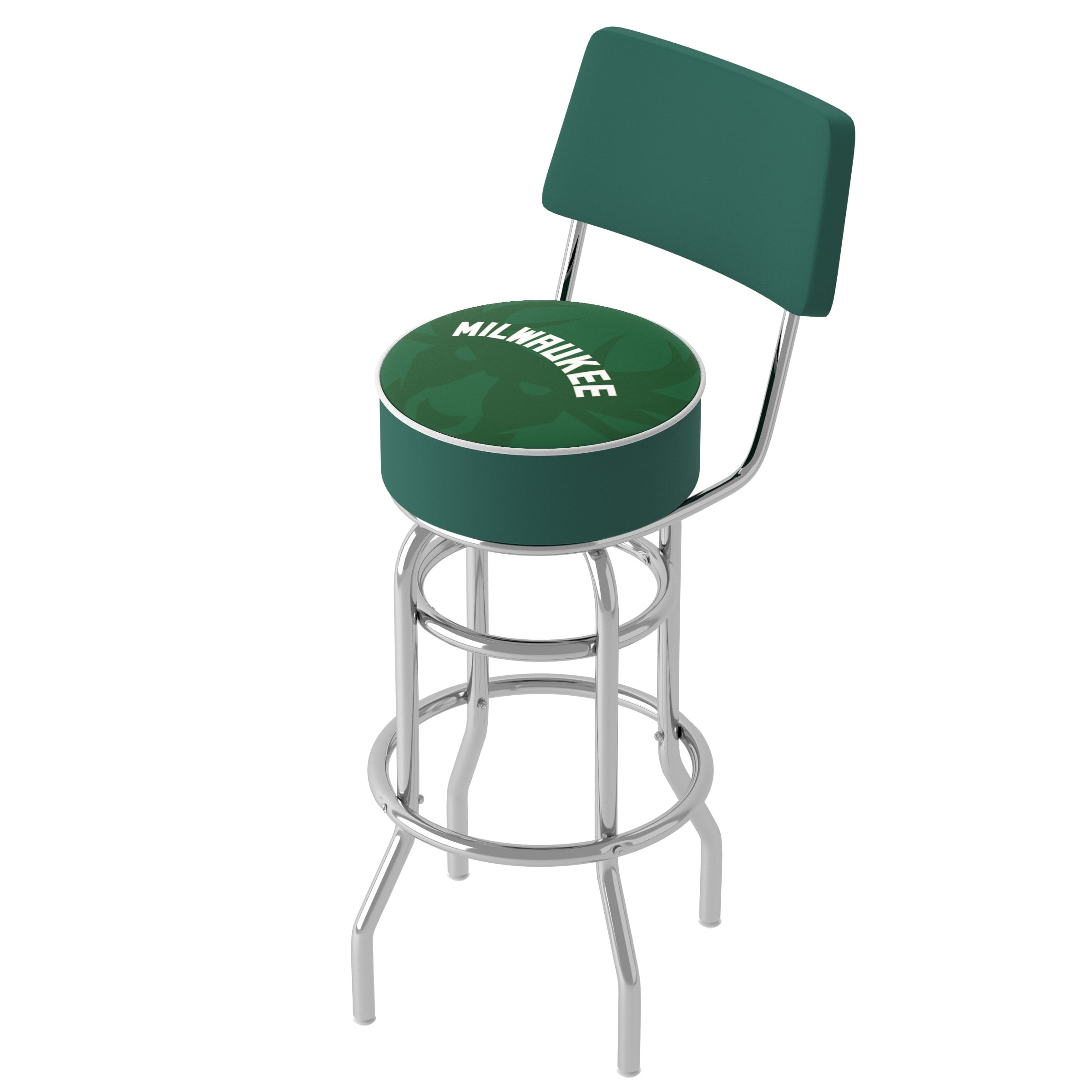 Trademark Gameroom Milwaukee Bucks Fade Bar Stool with Back Rest