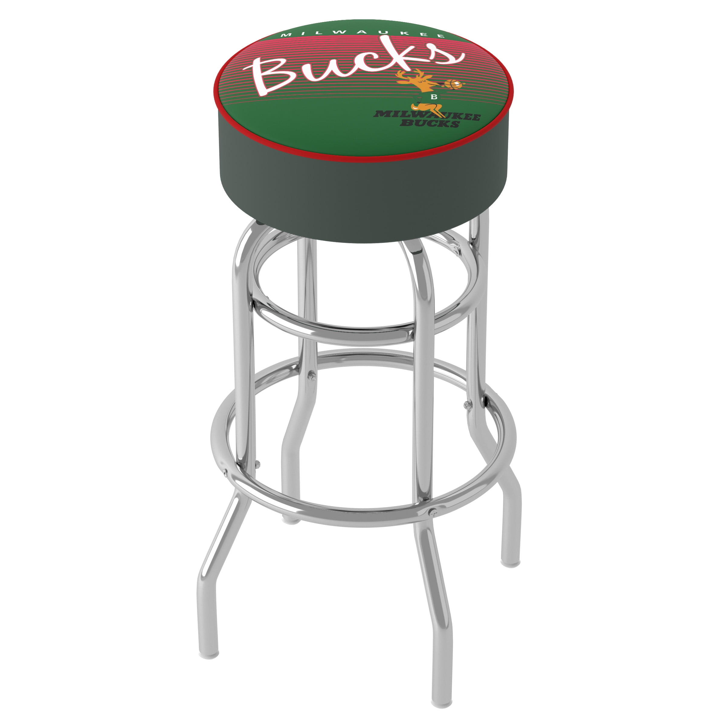 Trademark Gameroom Milwaukee Bucks Hardwood Classics Bar Stool with ...