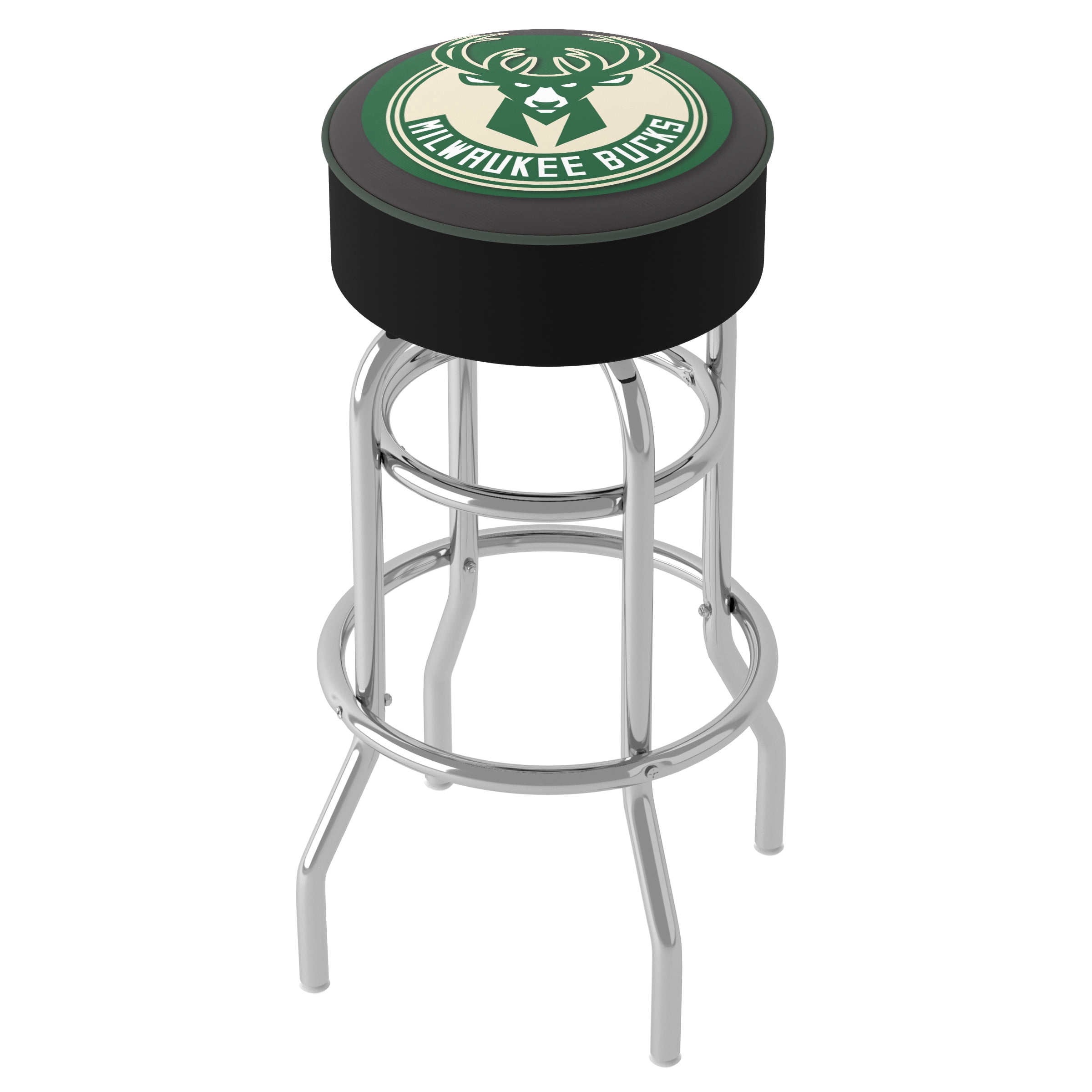 Trademark Gameroom Milwaukee Bucks Logo Bar Stool with Padded Seat