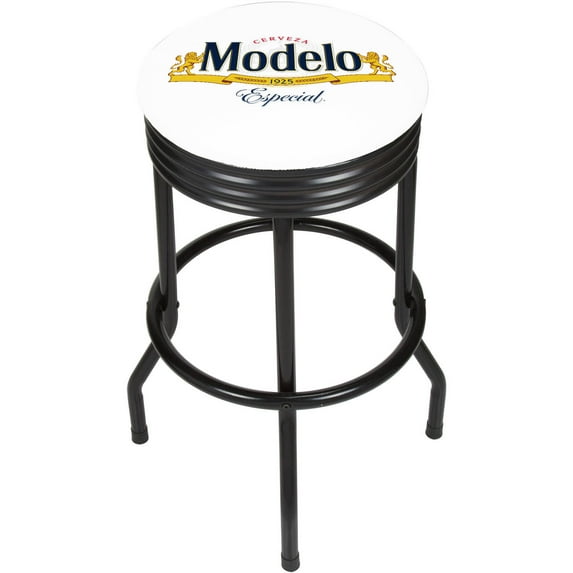 Trademark Gameroom Modelo Black Ribbed Barstool