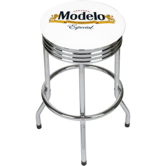 Trademark Gameroom Modelo Chrome Ribbed Barstool