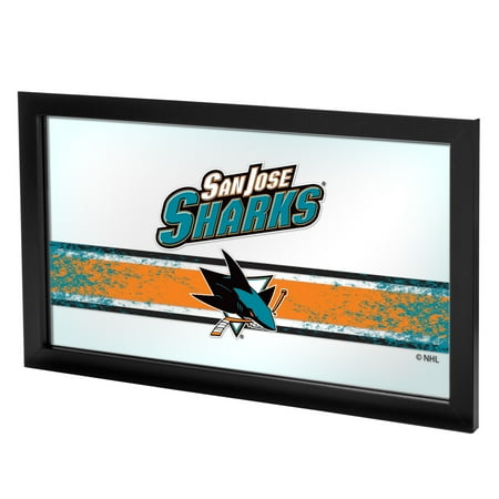 San Jose Sharks NHL Framed Logo Mirror - Teal, Black, Orange