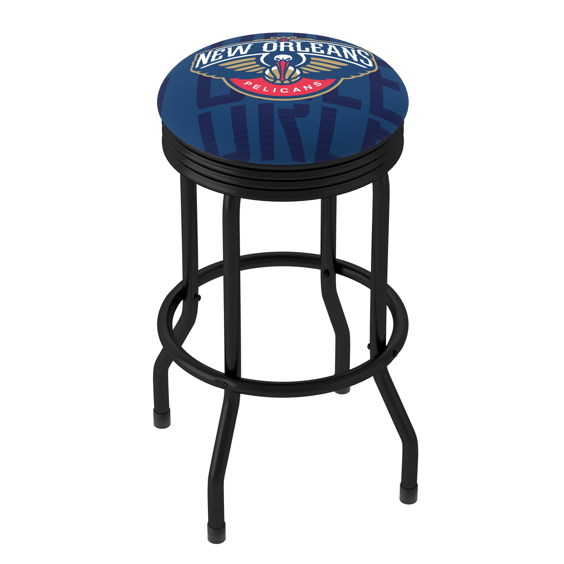Trademark Gameroom New Orleans Pelicans City Black Ribbed Barstool