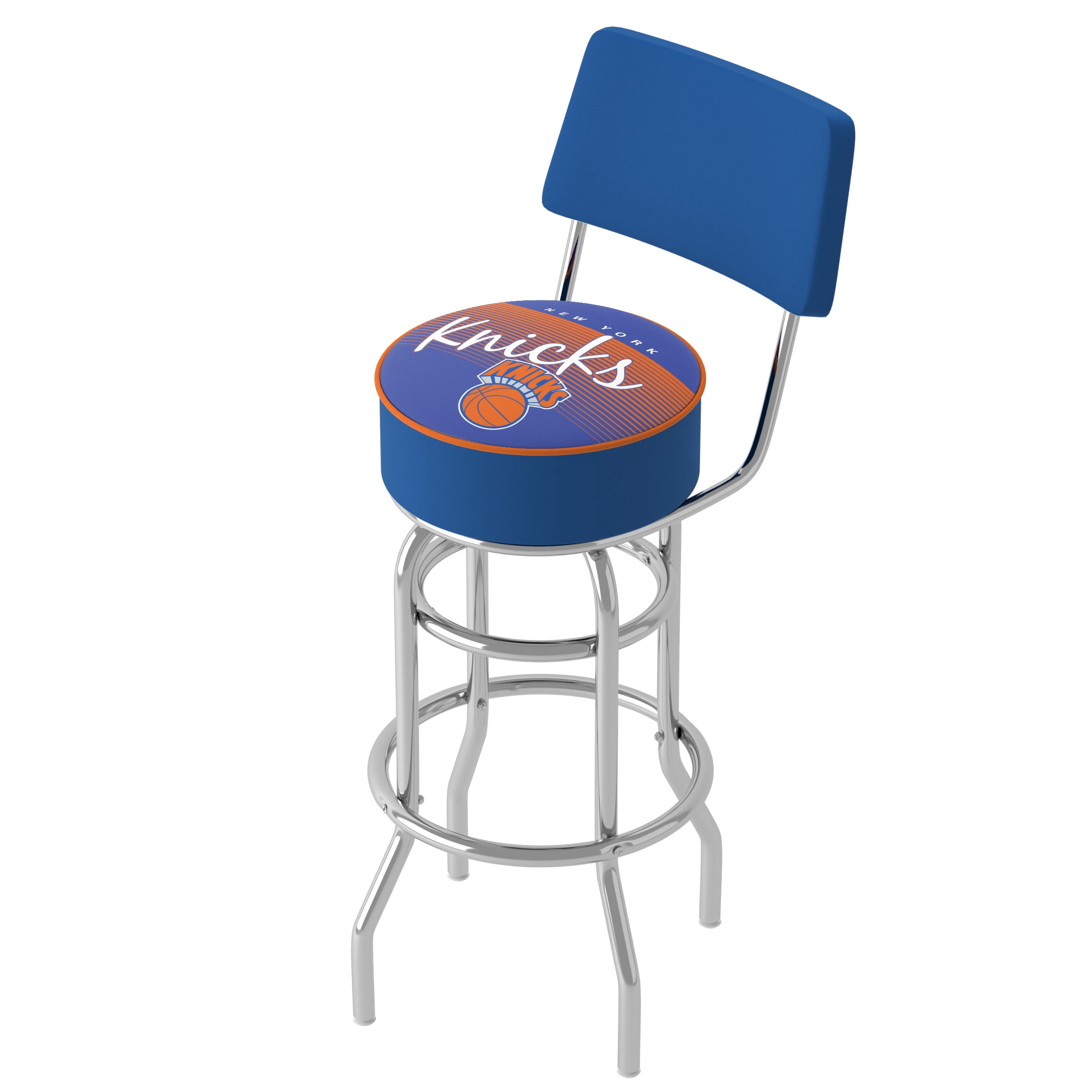 Trademark Gameroom New York Knicks Hardwood Classics Bar Stool with Back Rest