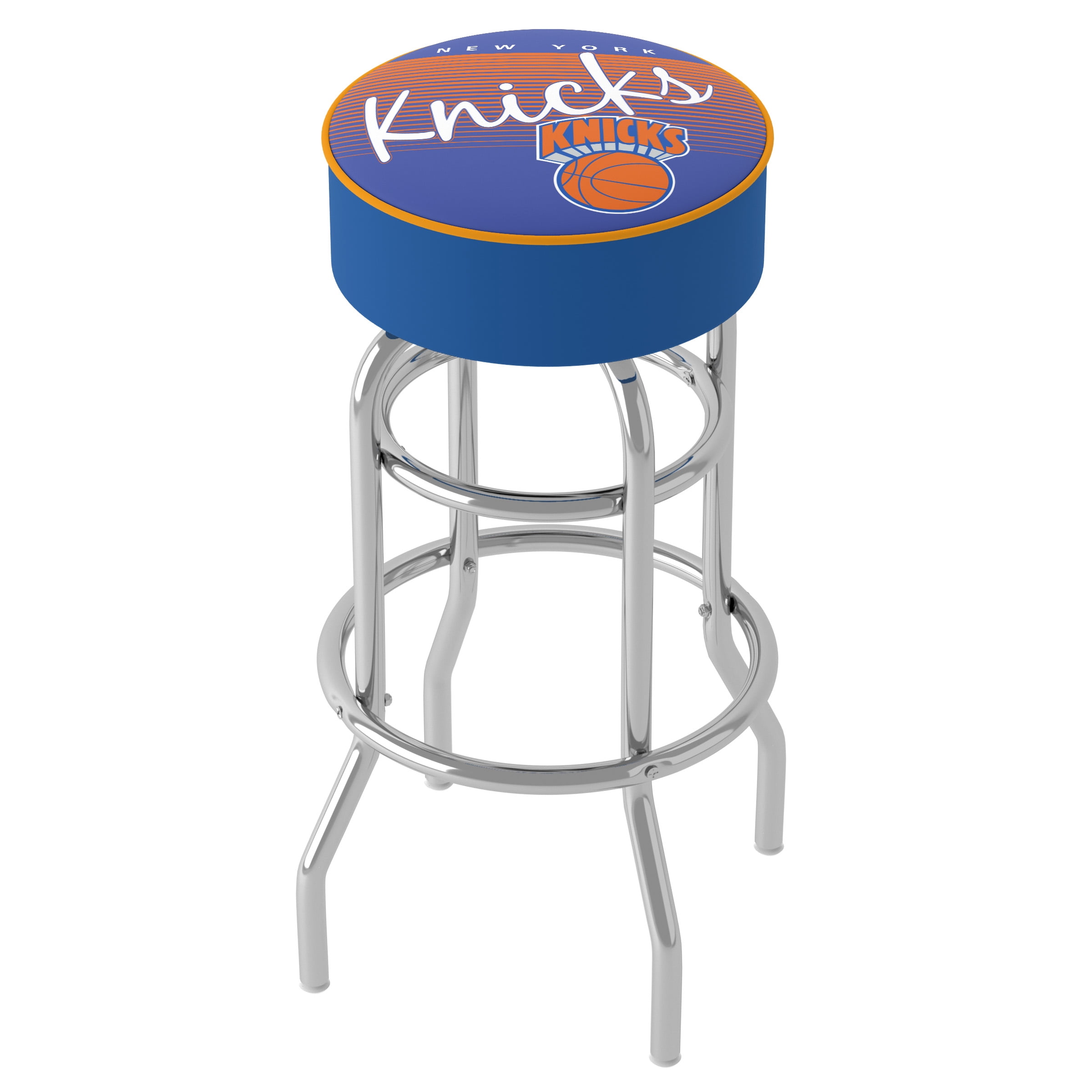 Trademark Gameroom New York Knicks Hardwood Classics Bar Stool with Padded Seat