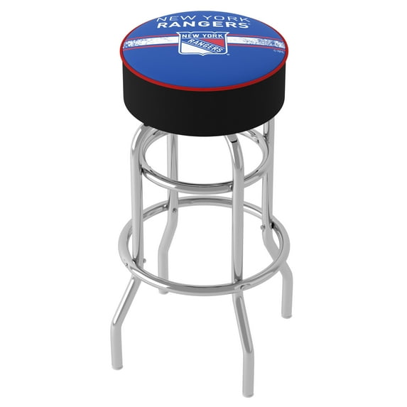 Trademark Gameroom New York Rangers Logo Bar Stool with Padded Seat