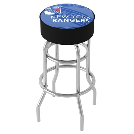 New York Rangers NHL Watermark Padded Swivel Bar Stool - Blue, Red, White