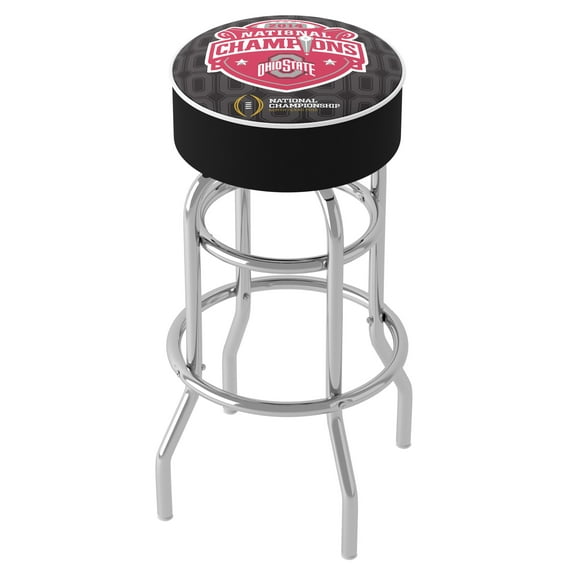 Trademark Gameroom Ohio State University National Champions Black Bar Stool with Padded Seat
