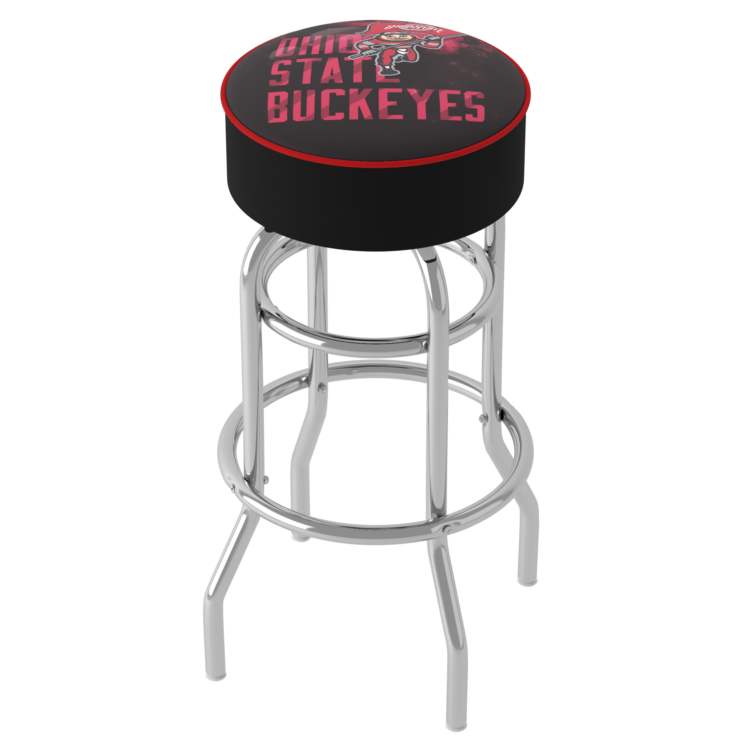 Trademark Gameroom Ohio State University Smoking Brutus Bar Stool with Padded Seat