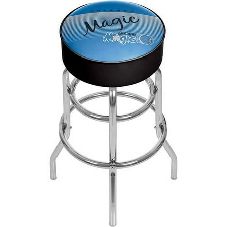 Orlando Magic NBA Hardwood Classics Padded Swivel Bar Stool - Blue, Silver