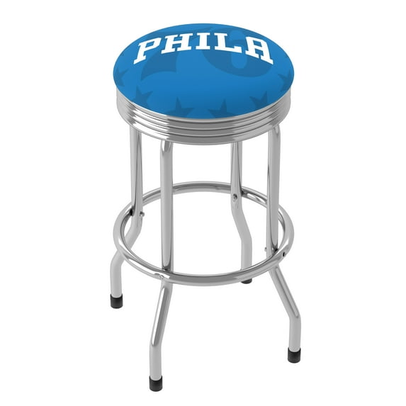 Trademark Gameroom Philadelphia 76ers Fade Chrome Ribbed Barstool