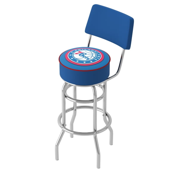 Trademark Gameroom Philadelphia 76ers Logo Bar Stool with Back Rest