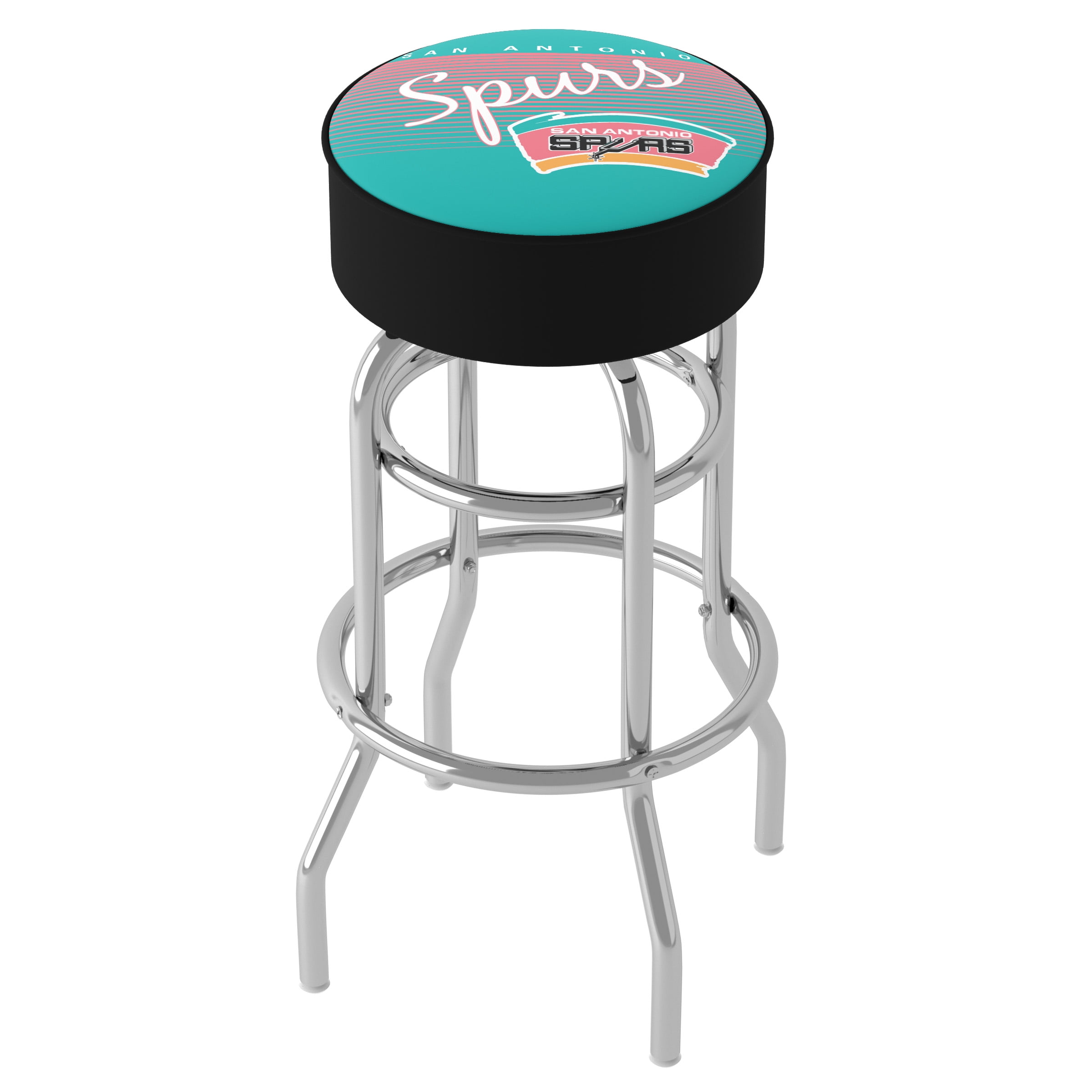 Trademark Gameroom San Antonio Spurs Hardwood Classics Bar Stool with Padded Seat