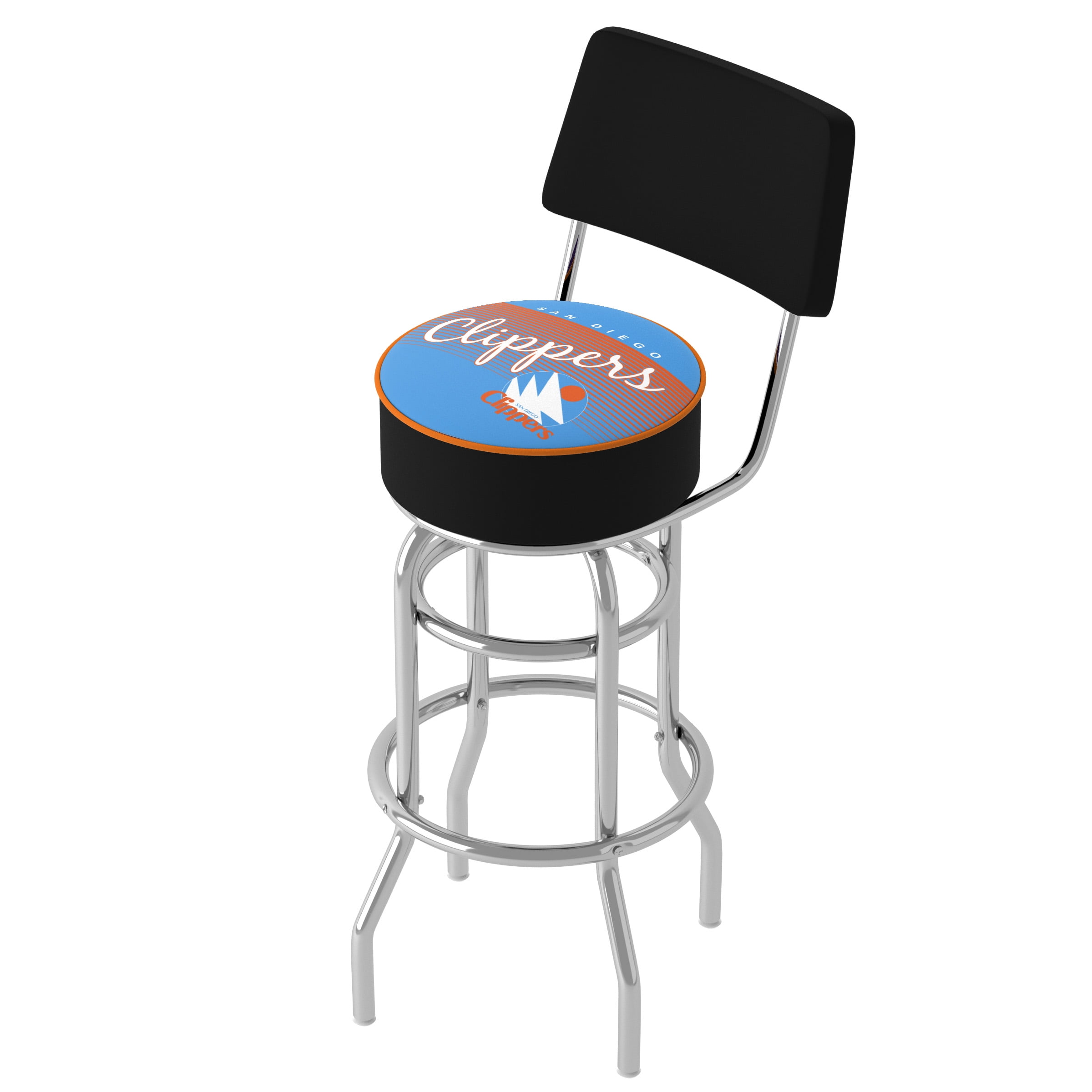 Trademark Gameroom San Diego Clippers Hardwood Classics Bar Stool with Back Rest