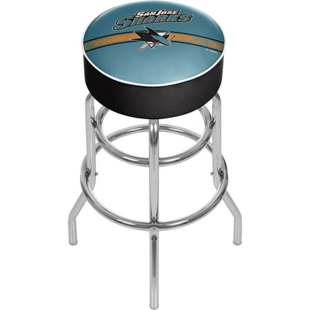 San Jose Sharks NHL Padded Swivel Bar Stool - Teal, Black, Orange