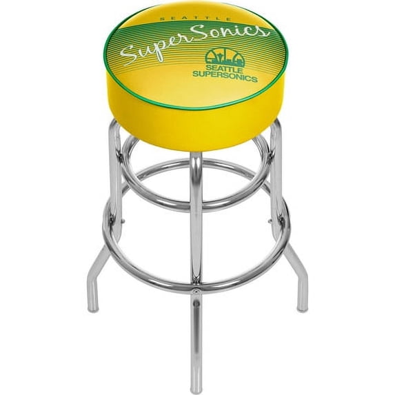 Trademark Gameroom Seattle Supersonics Hardwood Classics Bar Stool with Padded Seat