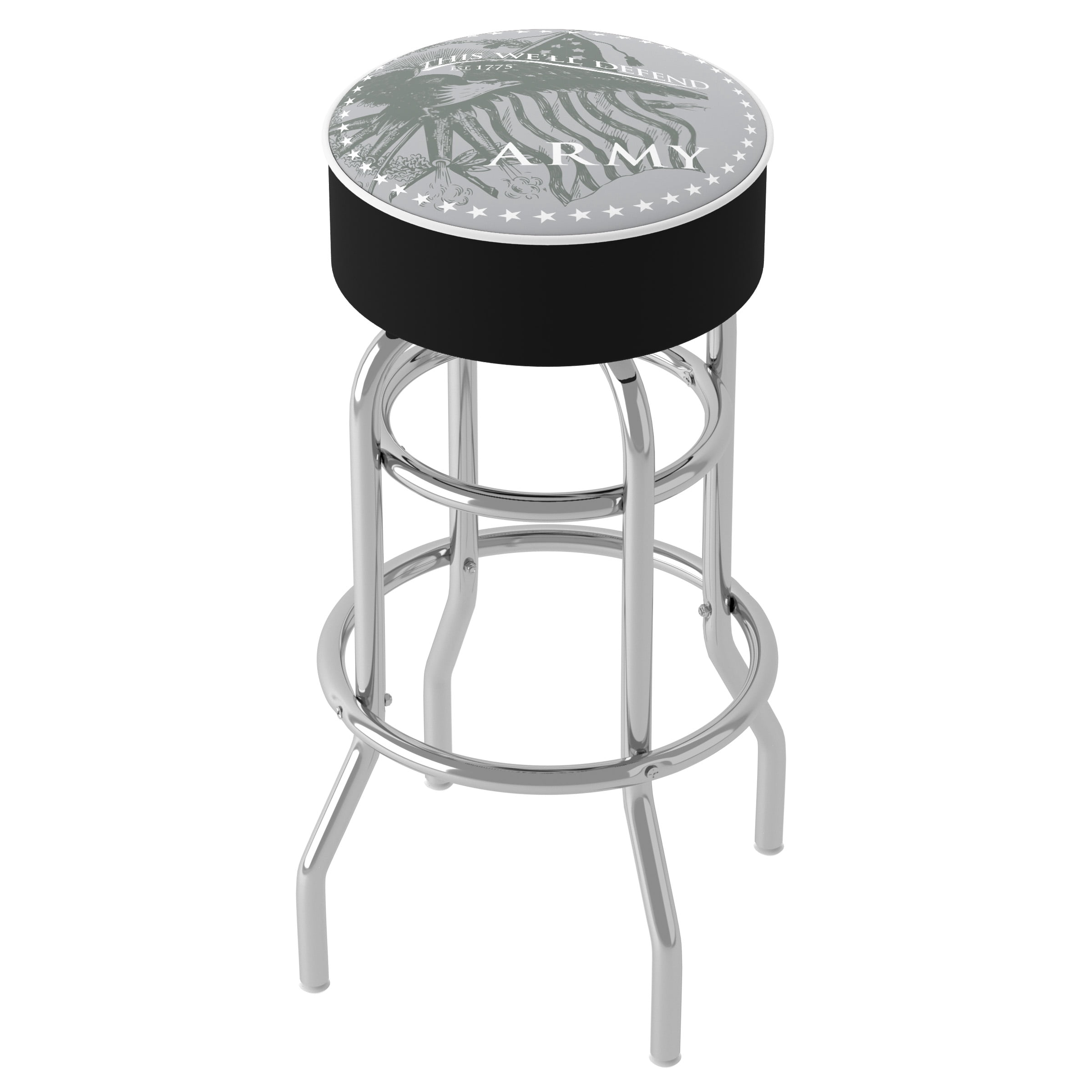 Trademark Gameroom United States Army This We'll Defend Bar Stool with Padded Seat