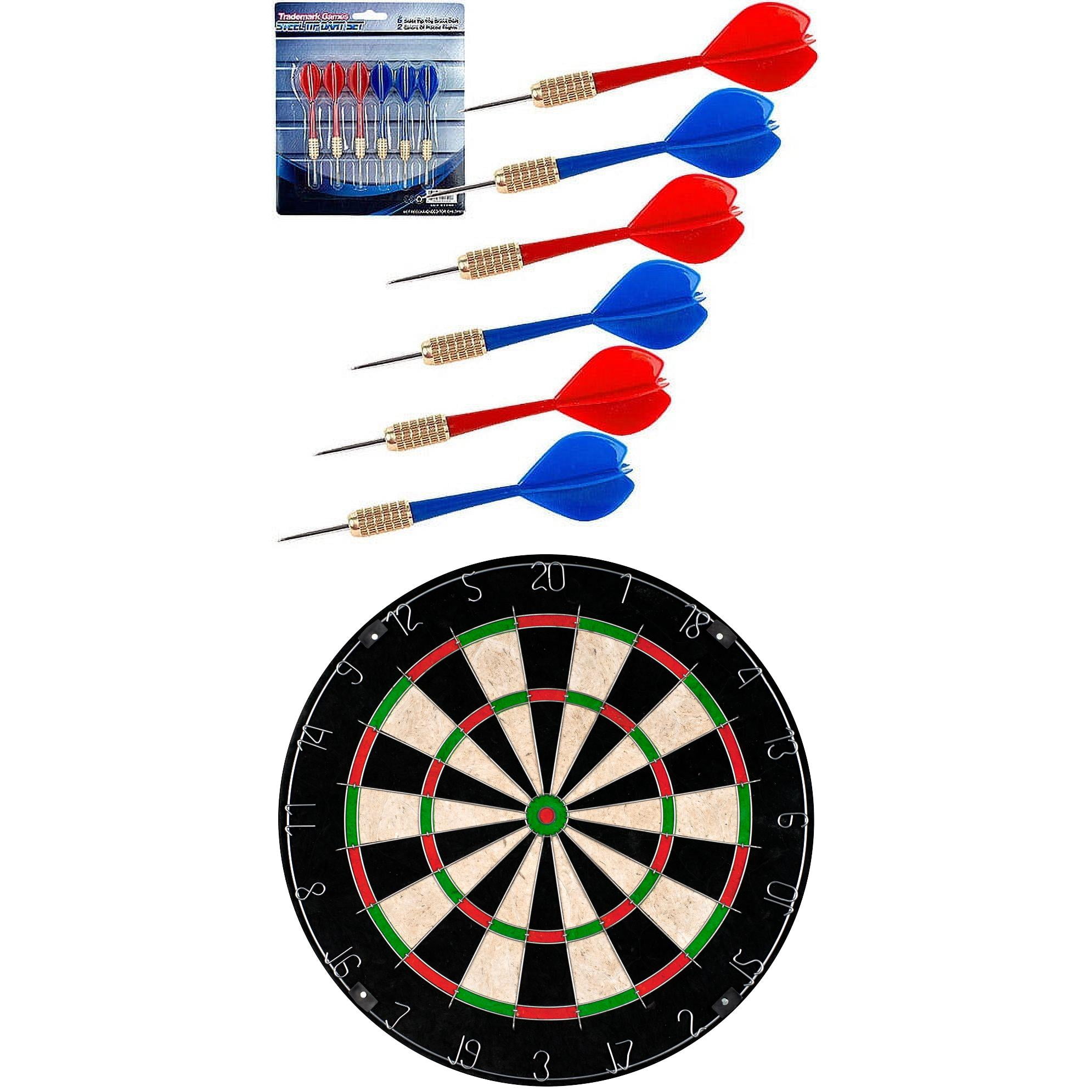 Bristle Dart Board, Tournament Sized Indoor Hanging Number Target Game for  Steel Tip Darts- Dartboard with Mounting Hardware by Hey! Play!