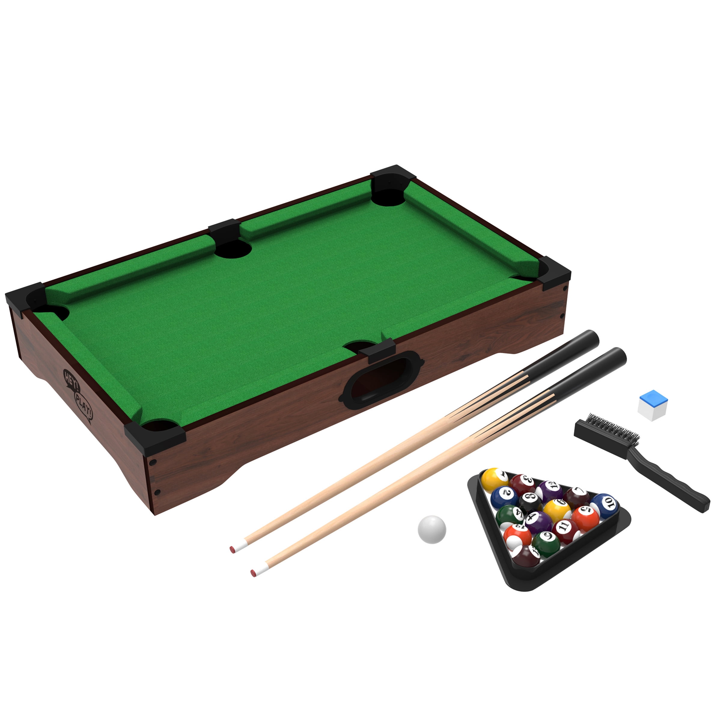 Trademark Games Mini Pool Table Set with Sticks, Cue Balls, Chalk, and More 