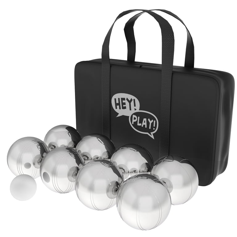 Schildkröt® Boule, Boccia, Petanque Set, 2 x 3 Steel Balls, 1 x Target Ball with Distance Meter, in Resealable Carry Bag, 970008 Schildkröt® Boule, Boccia, Petanque Set, 2 x 3 Steel Balls, 1 x Target Ball with Distance Meter, in Resealable Carry Bag, 970008