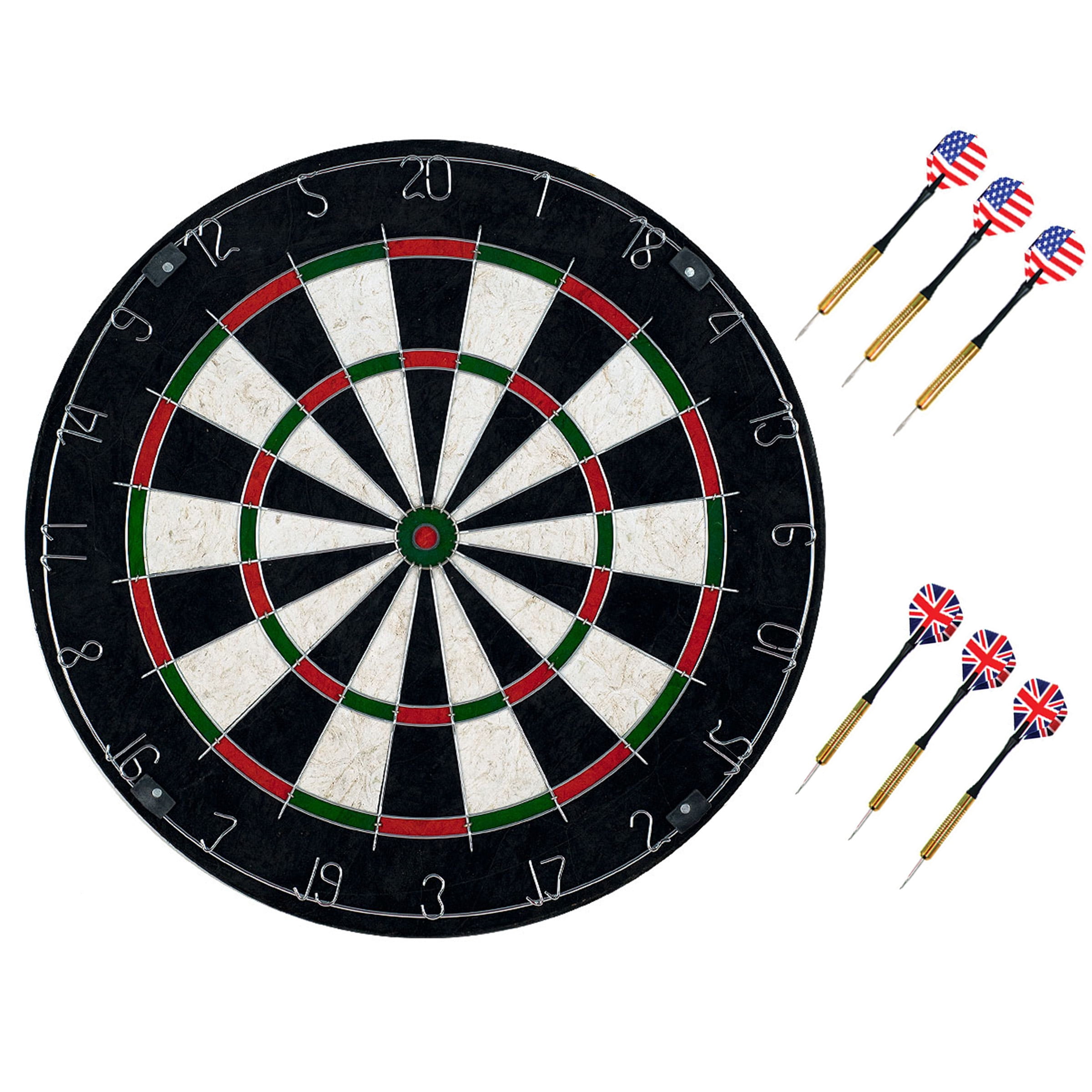 Trademark Games Regulation Bristle Dart Board Set with 6 Steel Tip Darts