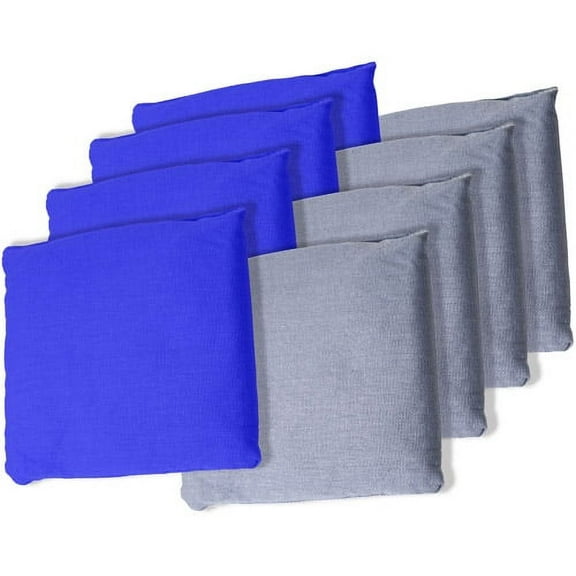 Trademark Games Set of 8 Regulation Sized Cornhole Bean Bags (Blue/Gray)