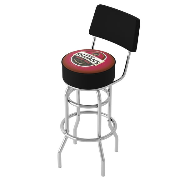 Trademark George Killians Irish Red 40" Padded Bar Stool with Back, Chrome