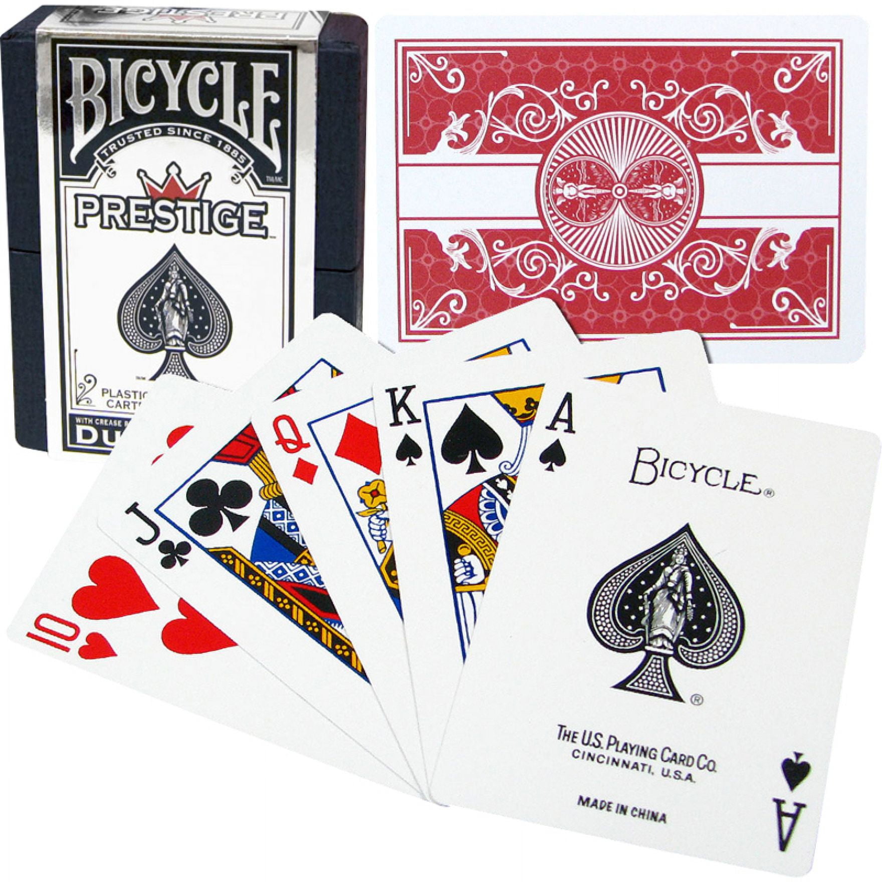 100% Plastic Bicycle Prestige Dura-Flex Cards Red - Rare - Walmart.com