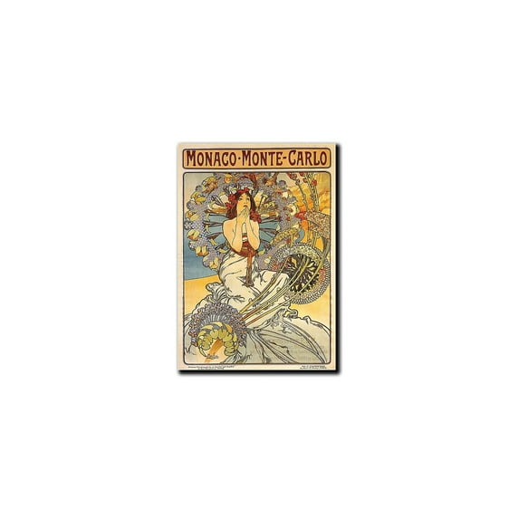 Trademark Global Alphonse Mucha "Monaco Monte Carlo" Canvas Art 32" x 24" (V8103-C2432GG)