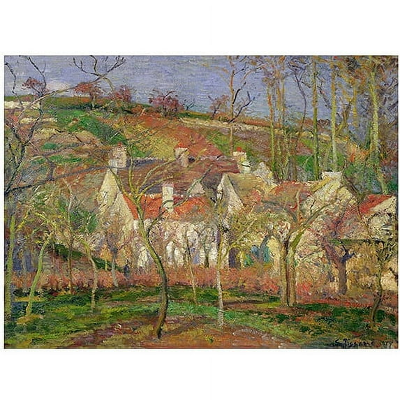 Trademark Global Camille Pissarro "Red Roofs 1877" Canvas Art 35" x 47" (BL0237-C3547GG)
