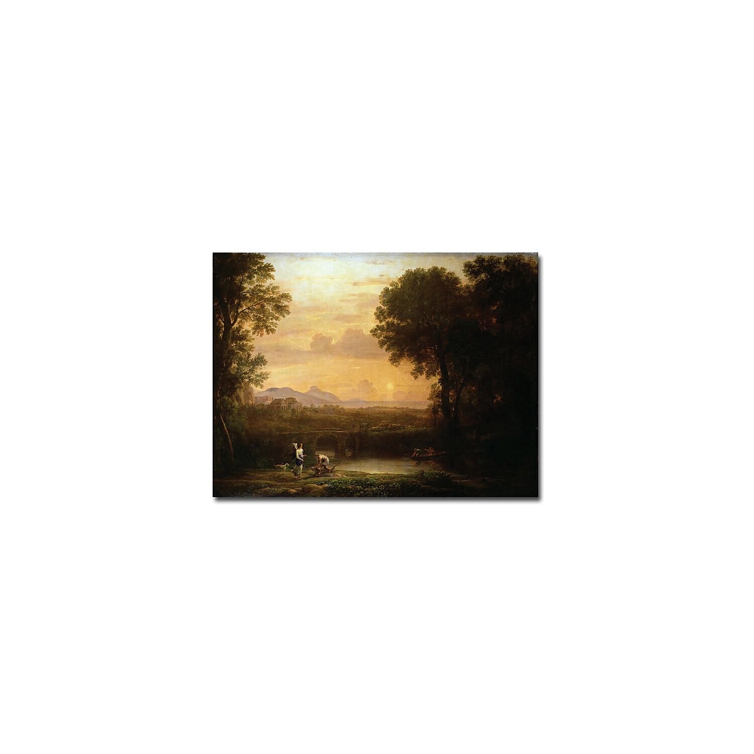 Trademark Global Claude Lorrain "Landscape at Dusk" Canvas Art 18" x 24" (BL0358-C1824GG)