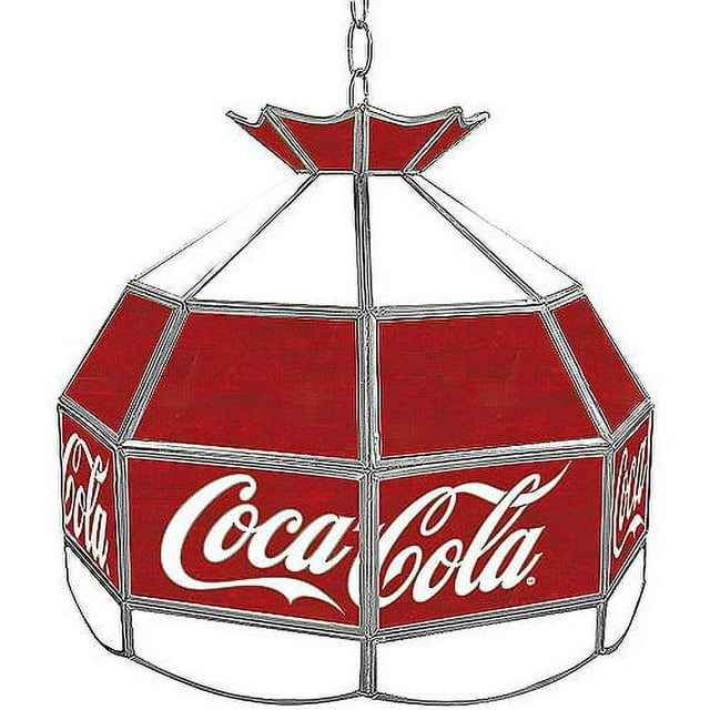 Trademark Global Coca Cola Vintage 16" Stained Glass Tiffany Lamp Light Fixture