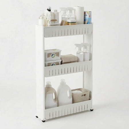 Lavish Home 3-Tier Rolling Cart for Kitchens and Laundry Rooms (White)