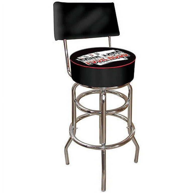 Trademark global padded swivel outlet bar stool with back