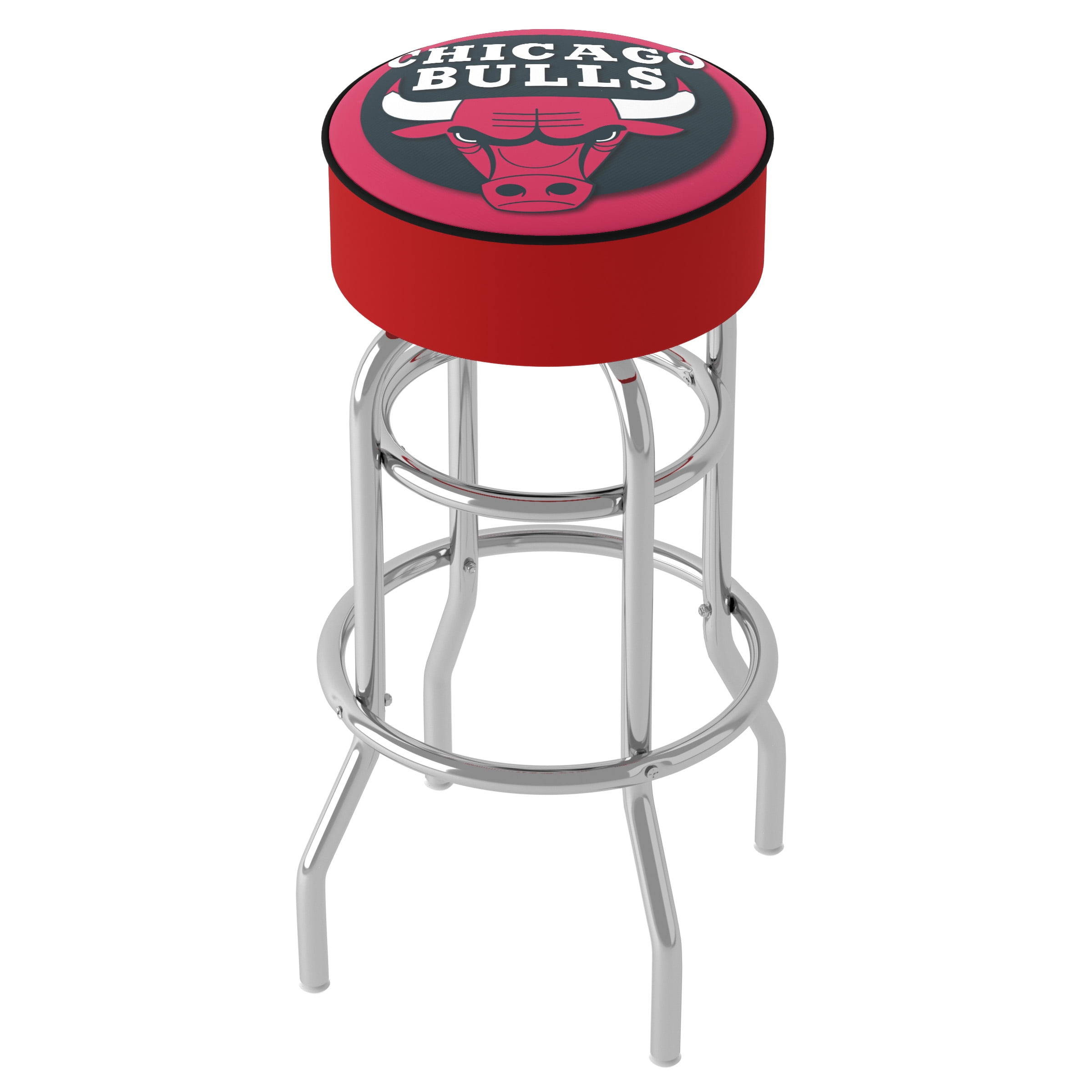 Chicago Bulls Red Metal Swivel Bar Stool