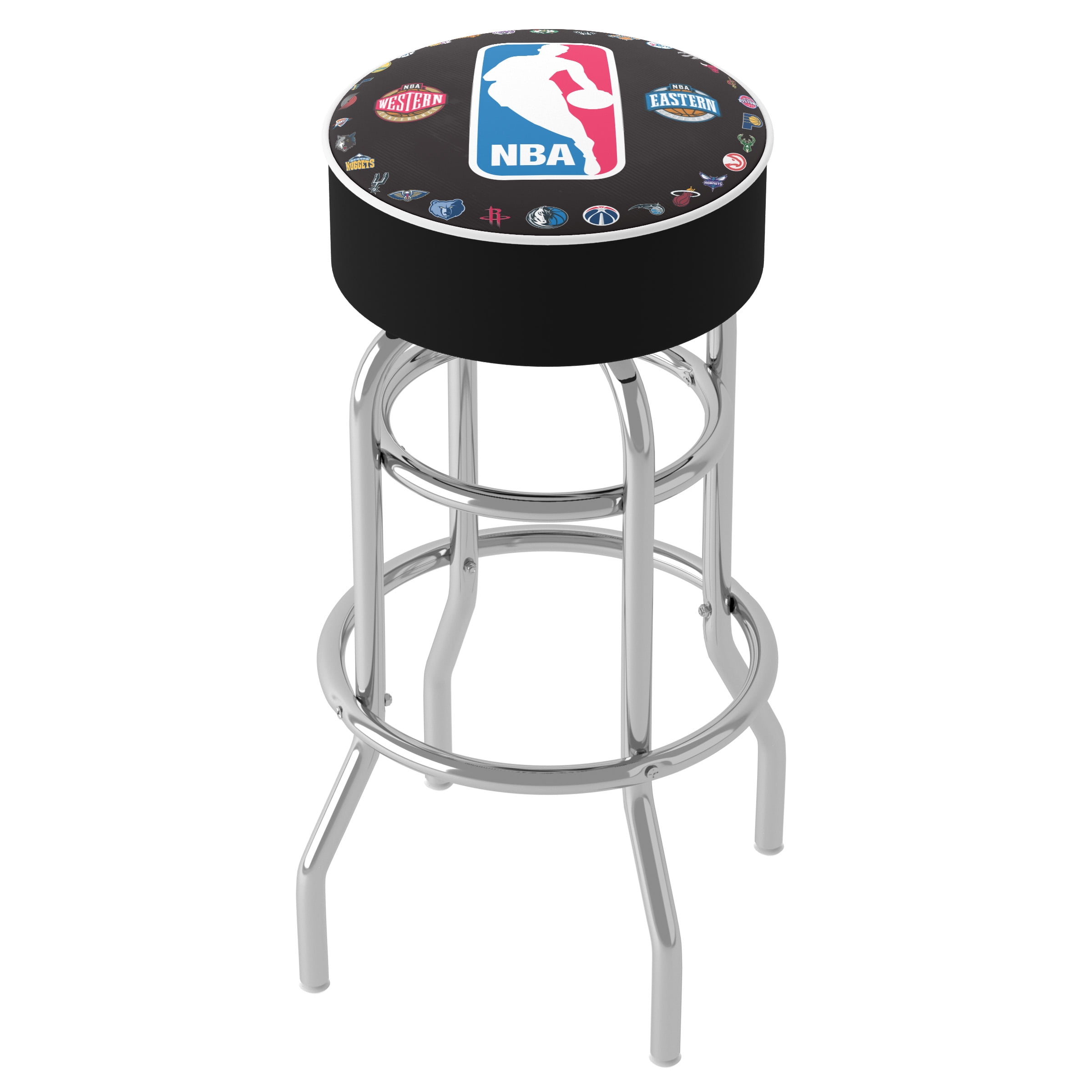 NBA Team Logo 31" Black and Purple Swivel Bar Stool