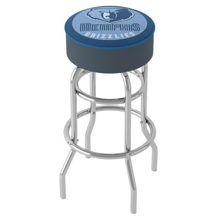 Memphis Grizzlies NBA Padded Swivel Bar Stool - Midnight Blue, Smoke