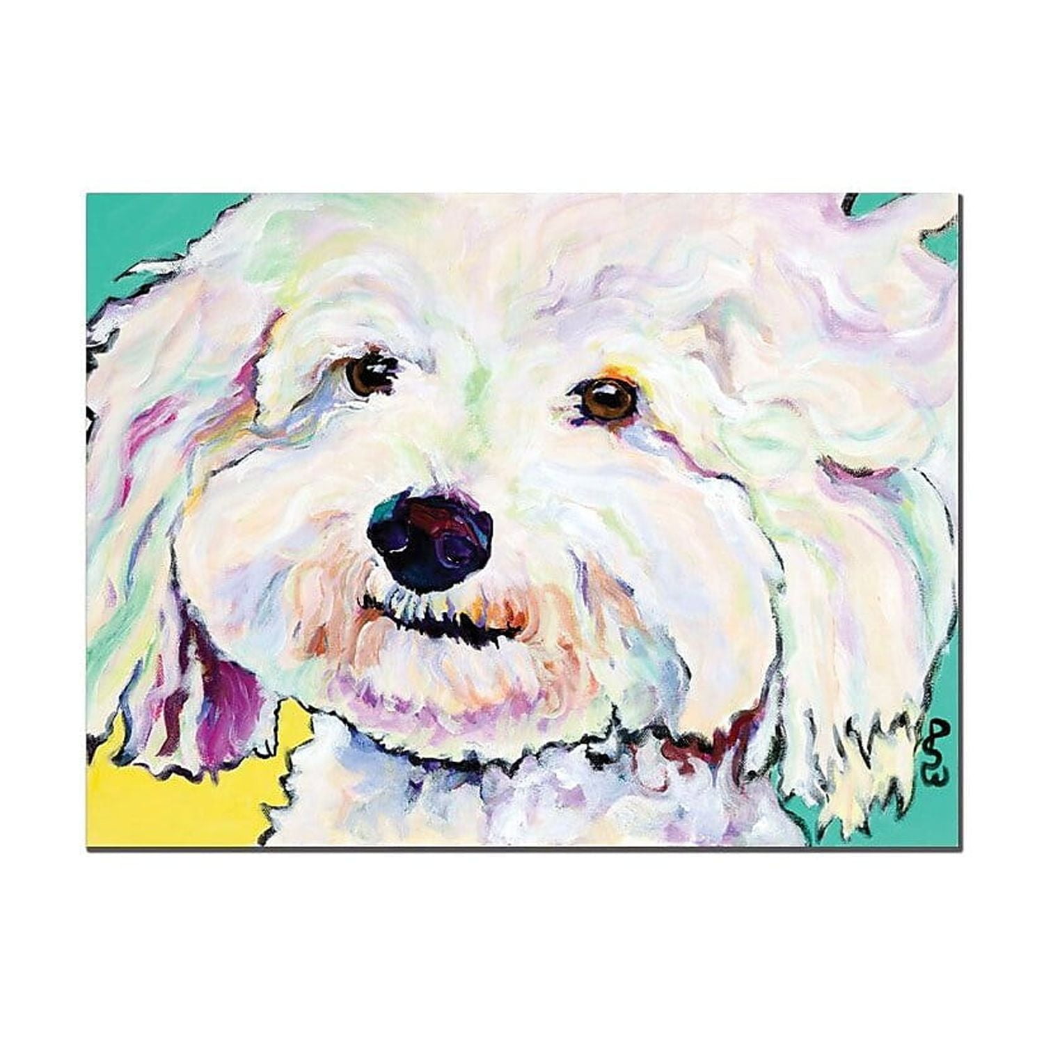 Trademark Global Pat Saunders White "Buttons" Canvas Art 18" x 24" (PS018-C1824GG)